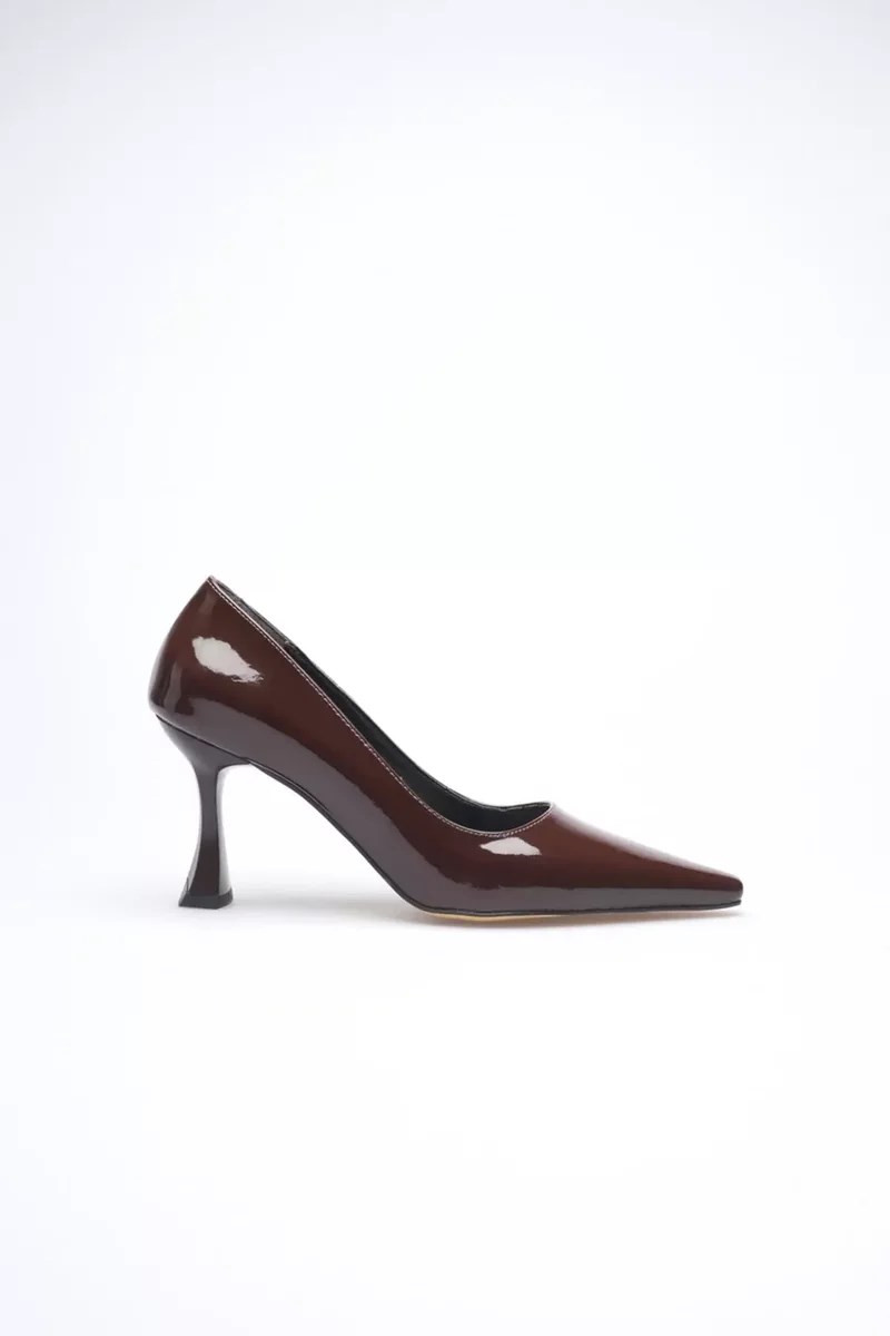 Kadın Rugan Acı Kahve Stiletto TR08MS27M