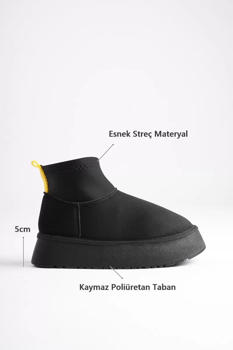 Kadın Siyah Kışlık İçi Kürklü Kalın Taban Bot TR04MK04A