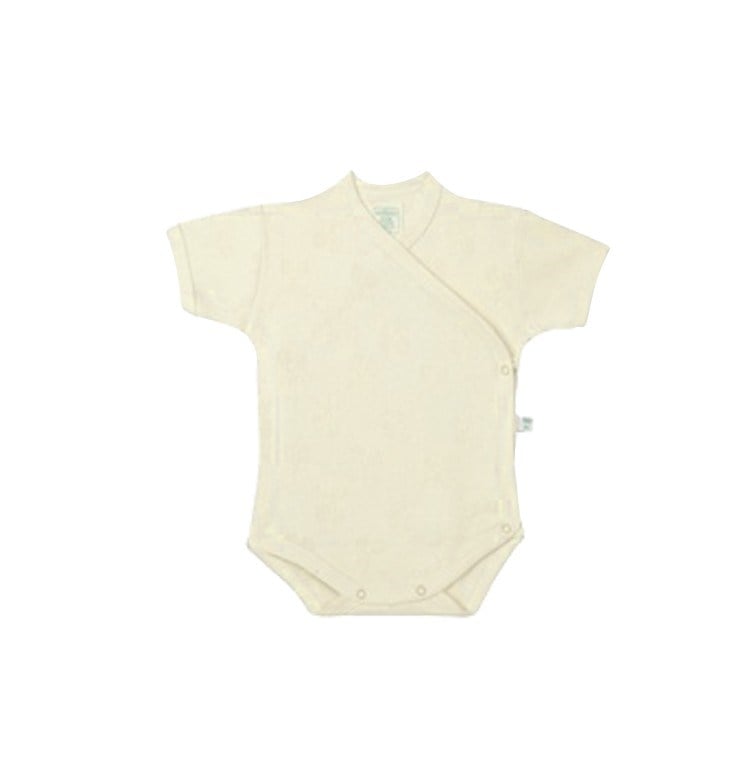 Sema Baby Sevi Jakarlı Önden Açık Yarım Kollu Body - Beyaz 3 Ay