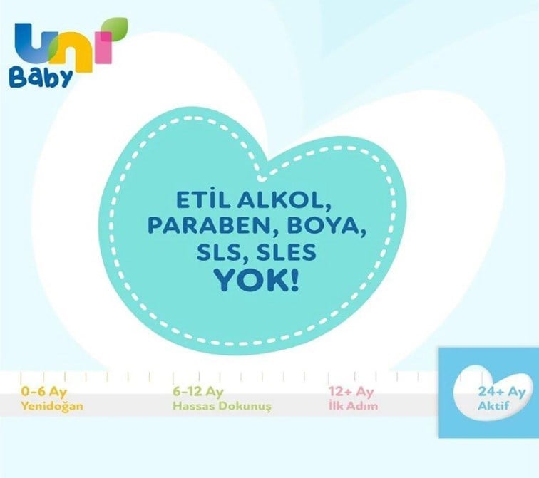 Uni Baby Aktif Sensitive Bebek Islak Mendil 24+ Ay 3x52 Adet