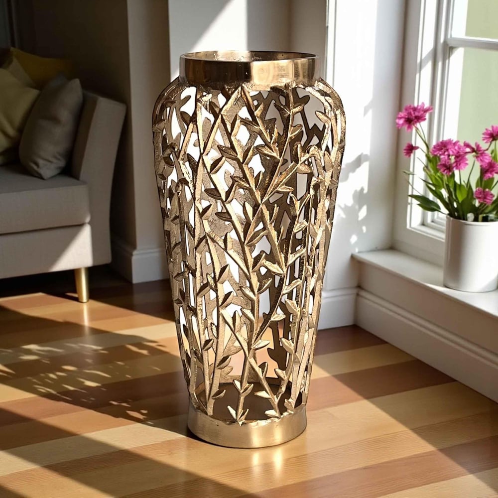 Arbol Eskitme Gold Delikli Vazo-50cm