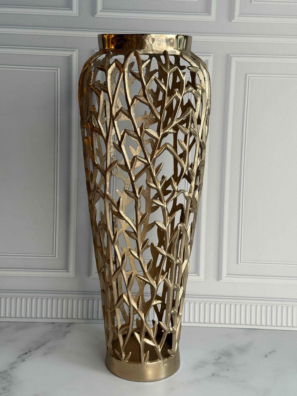Arbol Eskitme Gold Delikli Vazo-72 cm