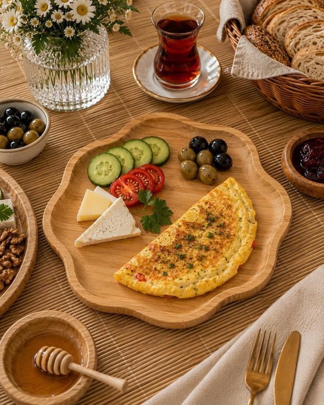 Bambu Pappi Çiçek Servis Tabak 28 Cm