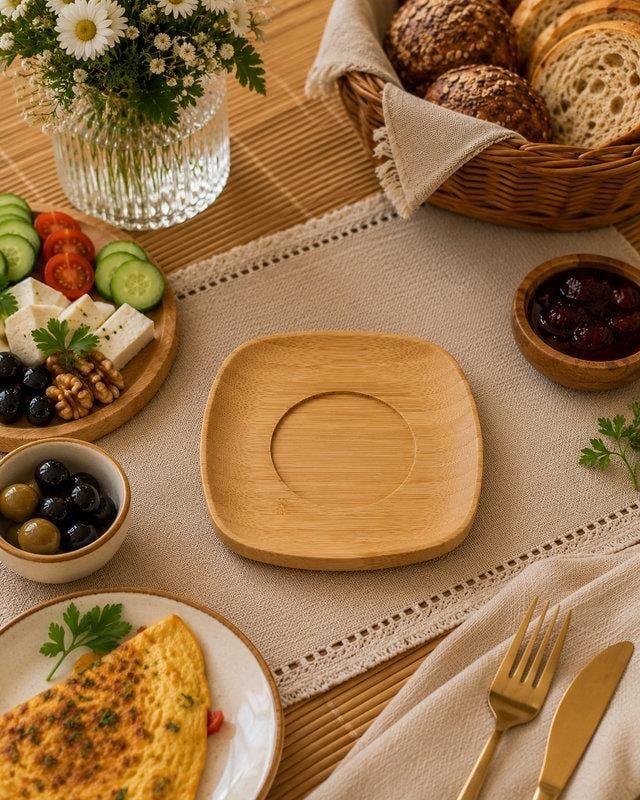Bambu Silva 6'lı Çay Tabak