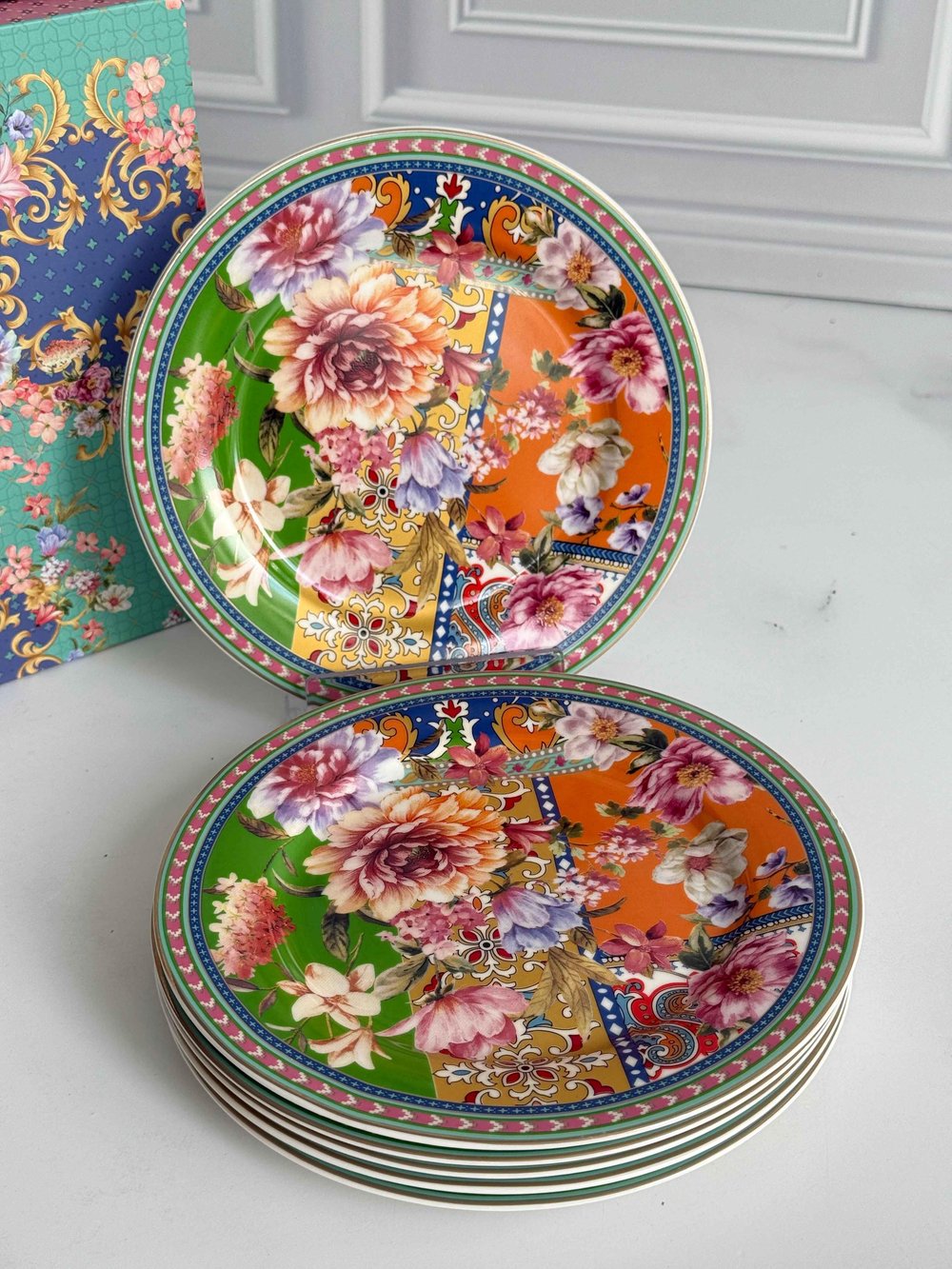 Floral Pasta Tabak 6'Lı