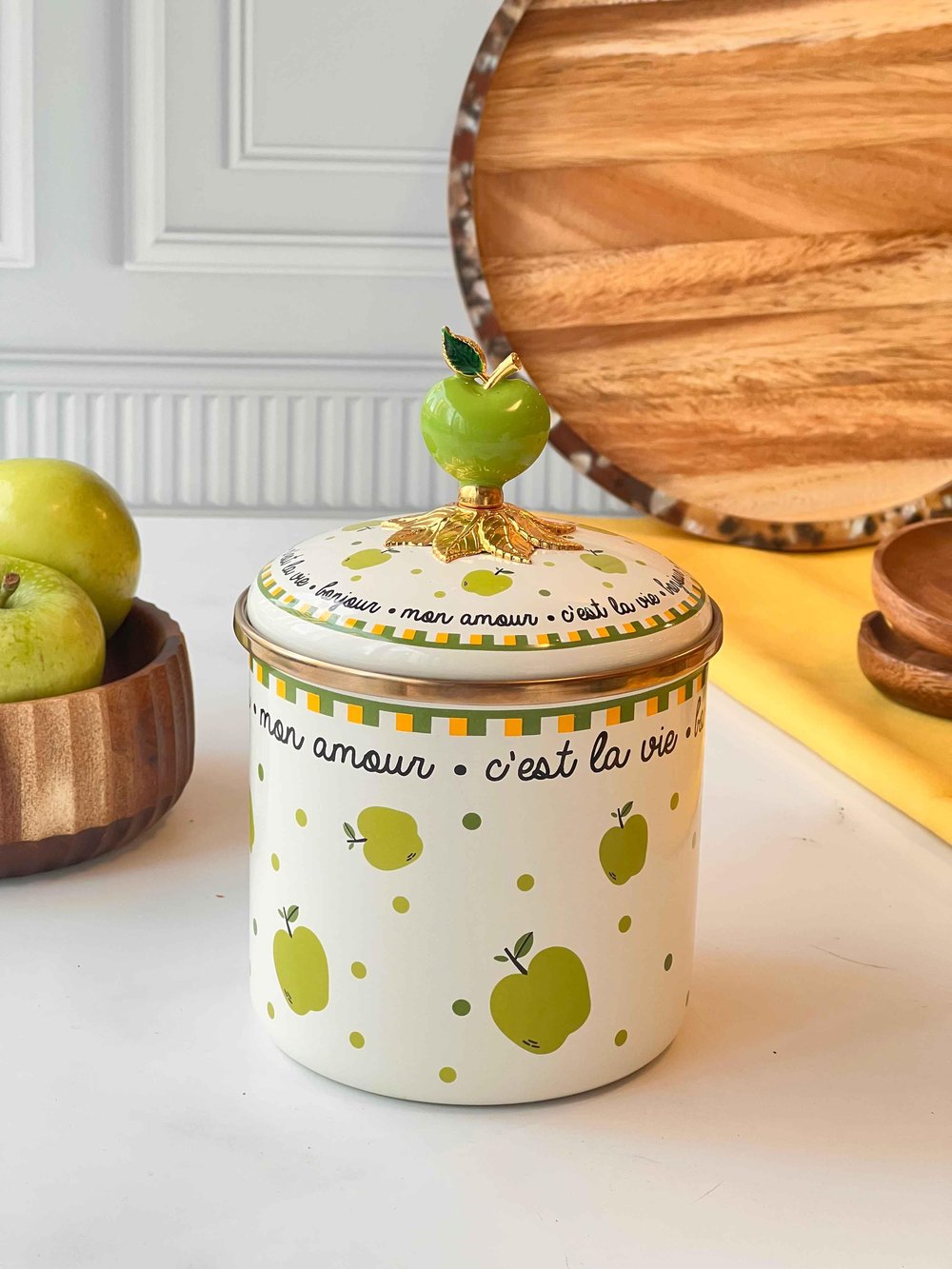 Green Apple Emaye Kavanoz 12 Cm