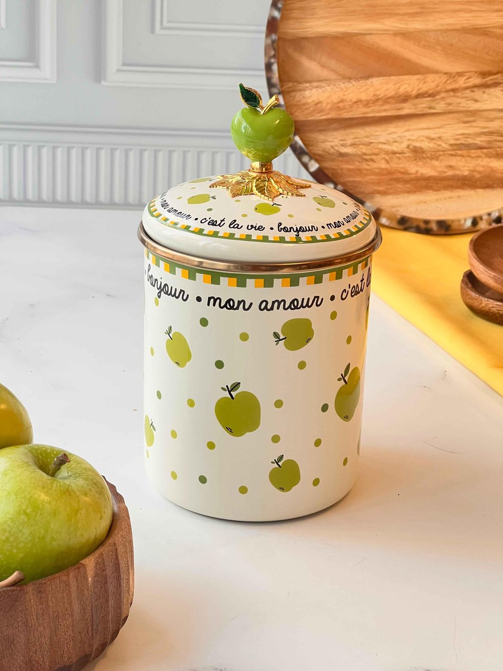 Green Apple Emaye Kavanoz 15 Cm