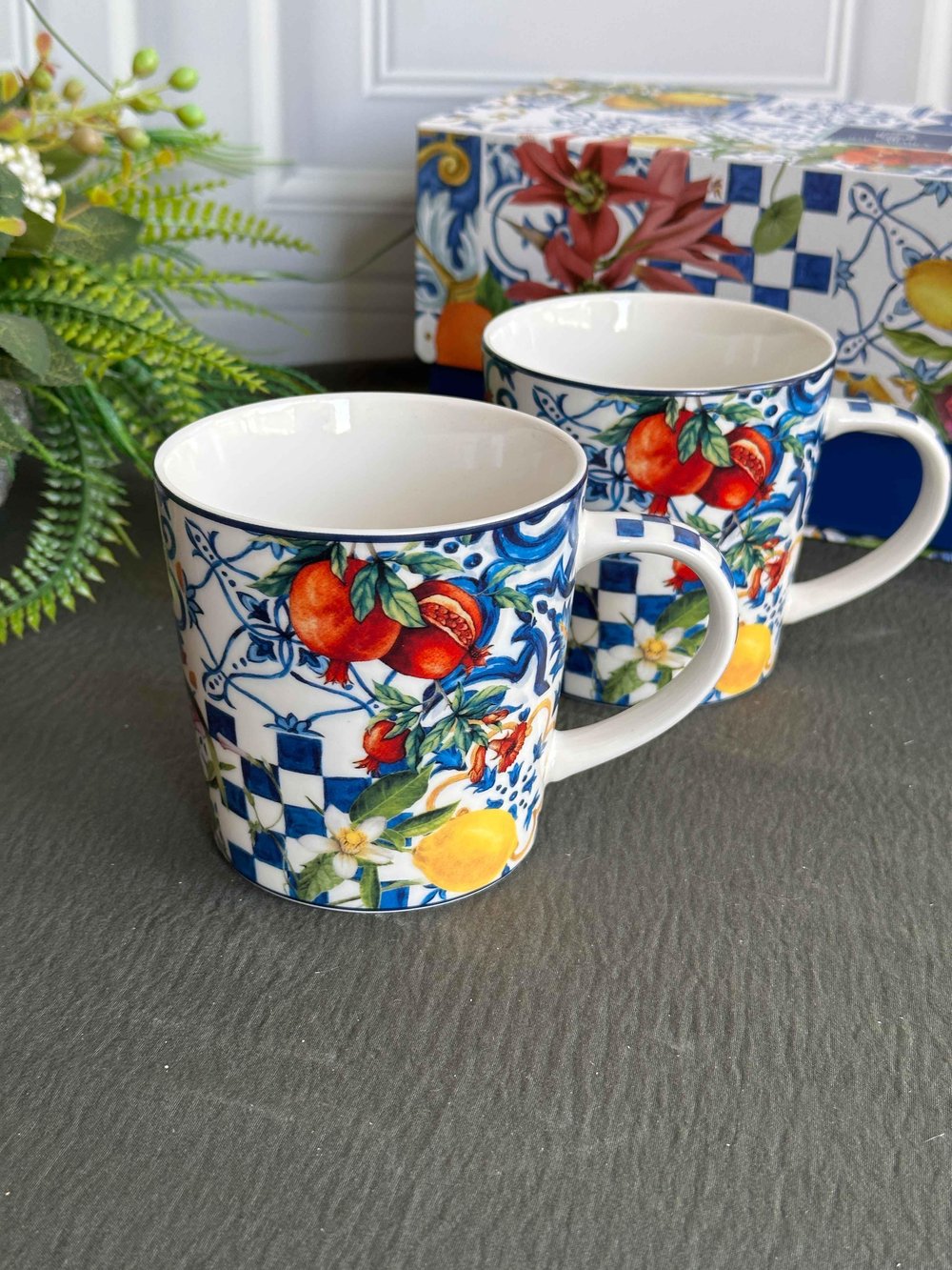 Italy Garden 2'Li Porselen Kupa 