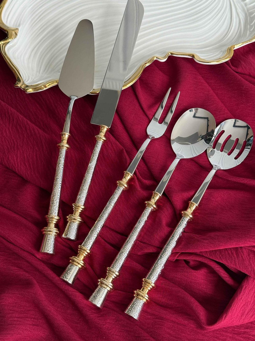 Leydi Gümüş Servis Kaşık Seti 5'Li