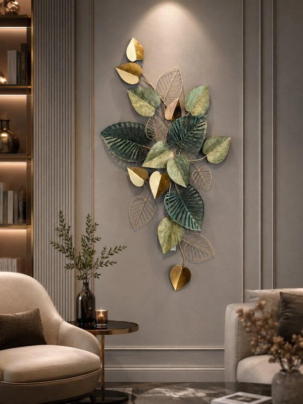 Metal Duvar Panosu 133x69cm Yaprak – Yeşil