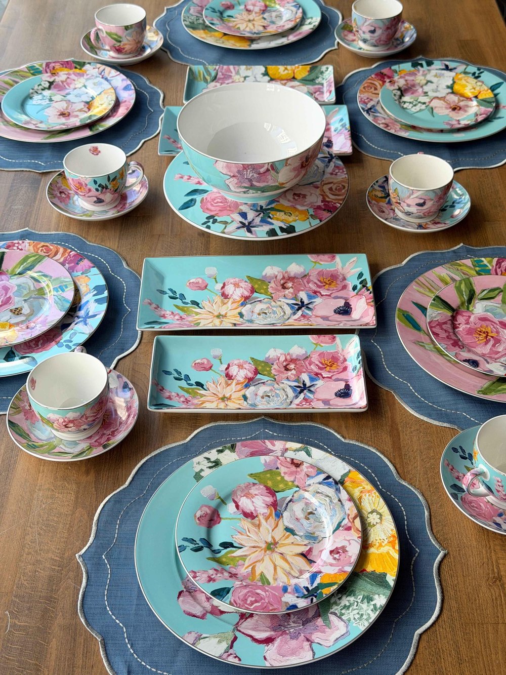 Porselen Kahvaltı Takımı 6 Kişilik 43 Parça Full Bloom