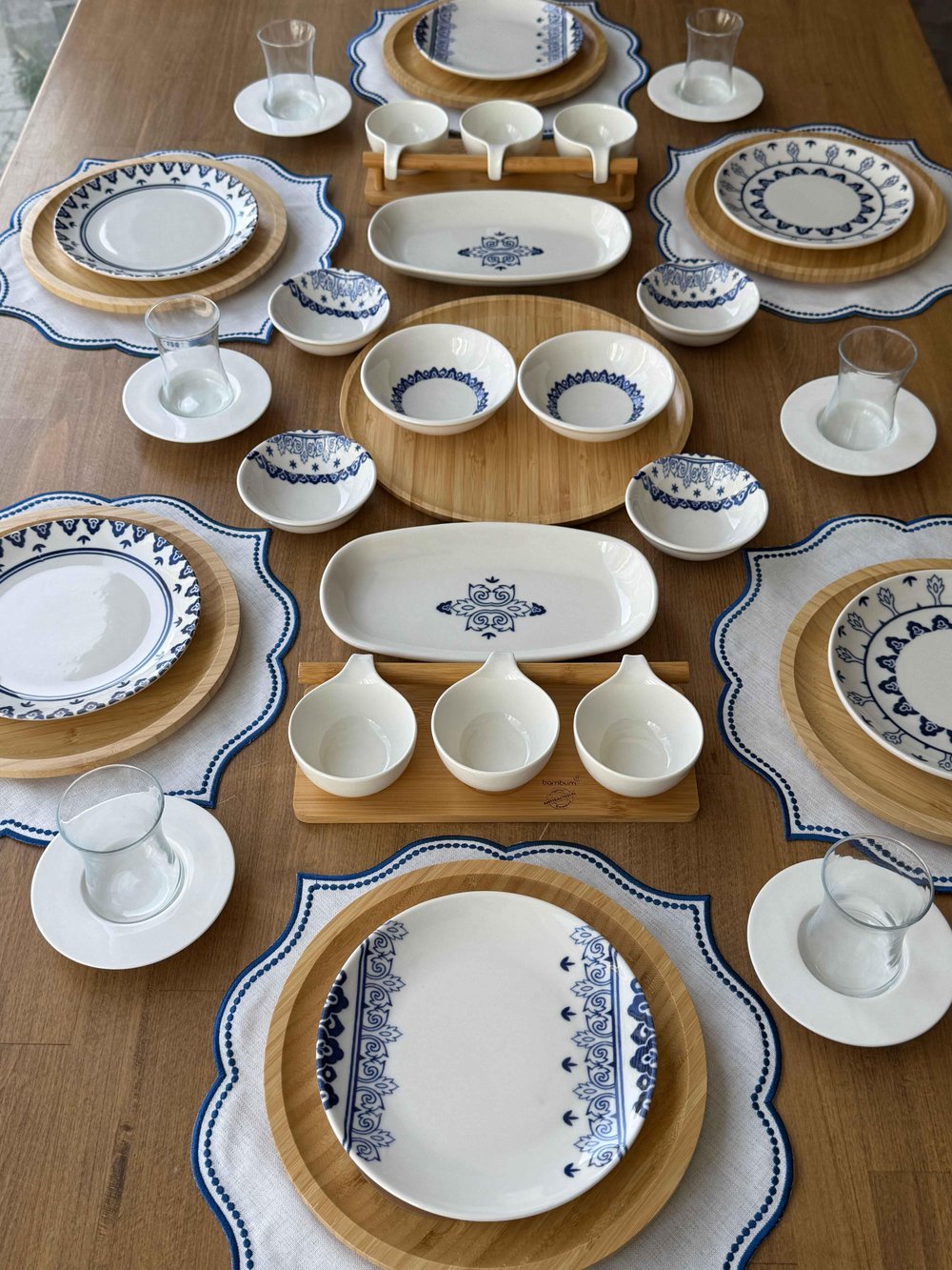 Porselen Kahvaltı Takımı 6 Kişilik 47 Parça Safir Blue