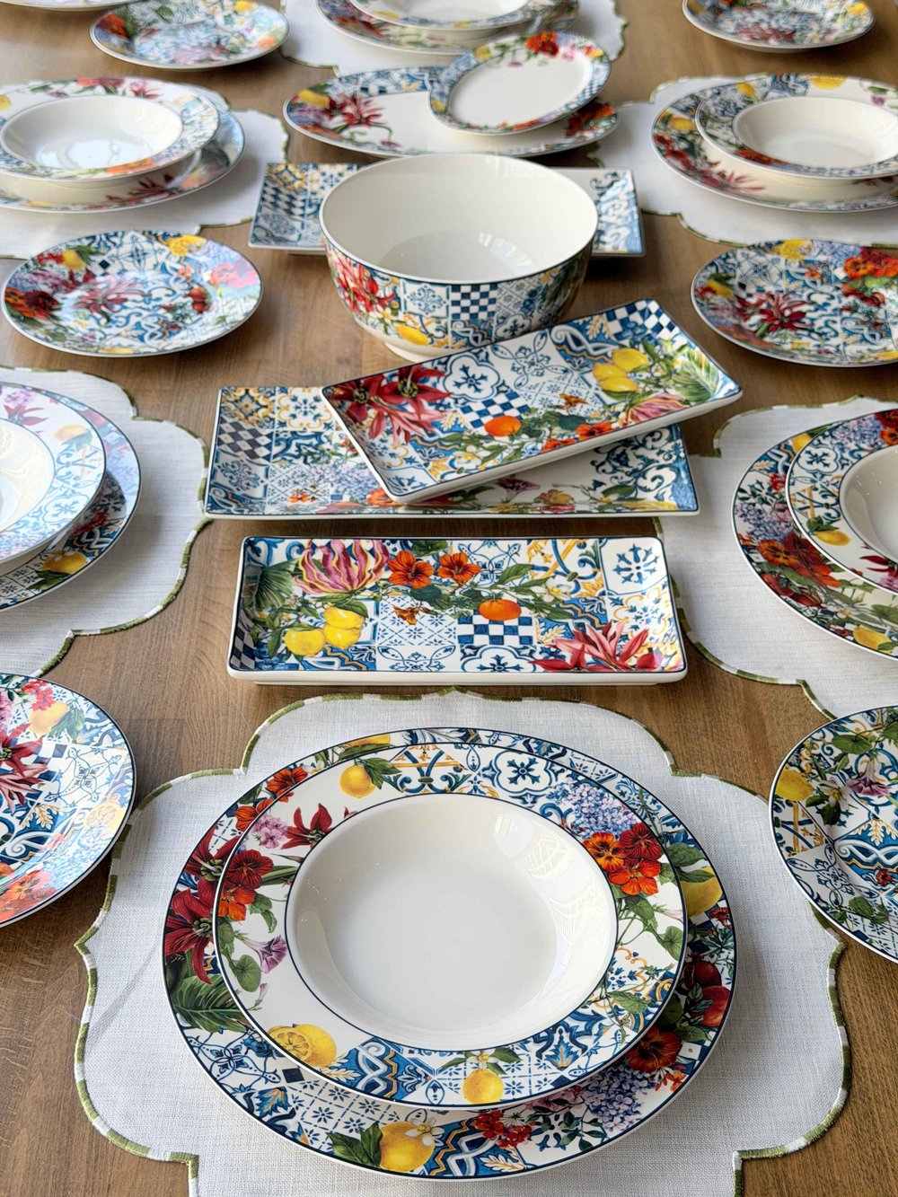 Porselen Kahvaltı ve Yemek Takımı 33 Parça 6 Kişilik Italy Garden 