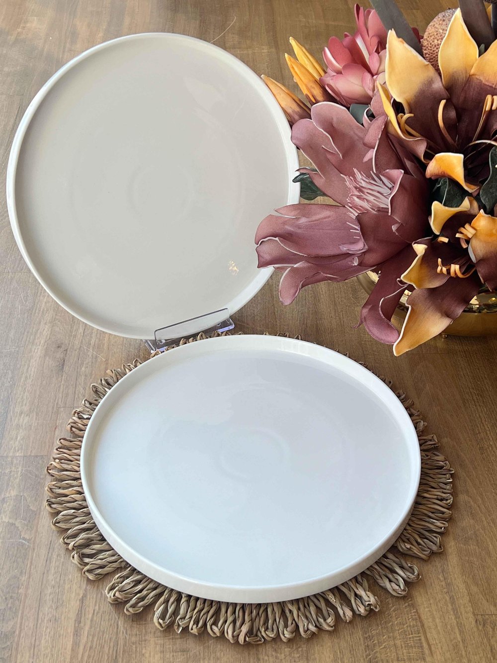 Porselen Yuvarlak Sunum Tabak 2'li