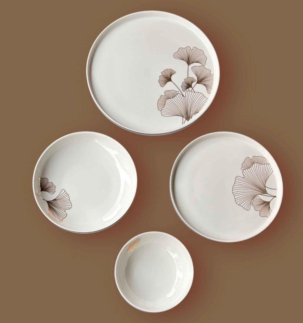 Pure Bone ModernGinkgo 48 Parça 12 Kişilik