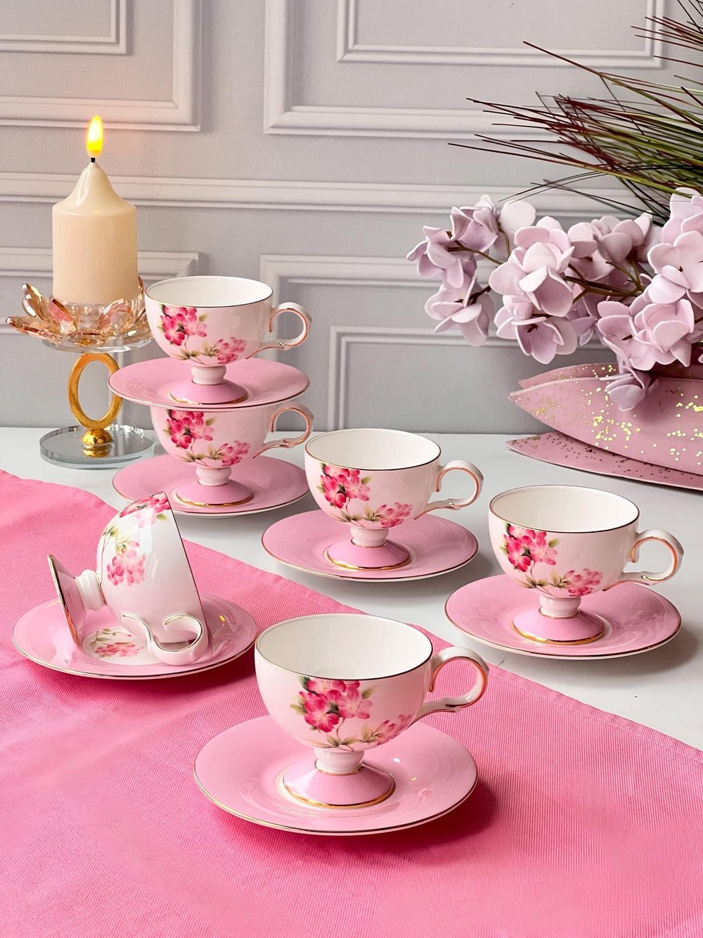 Türk Kahve Fincanı Blossom 6 Kişilik 12 Parça