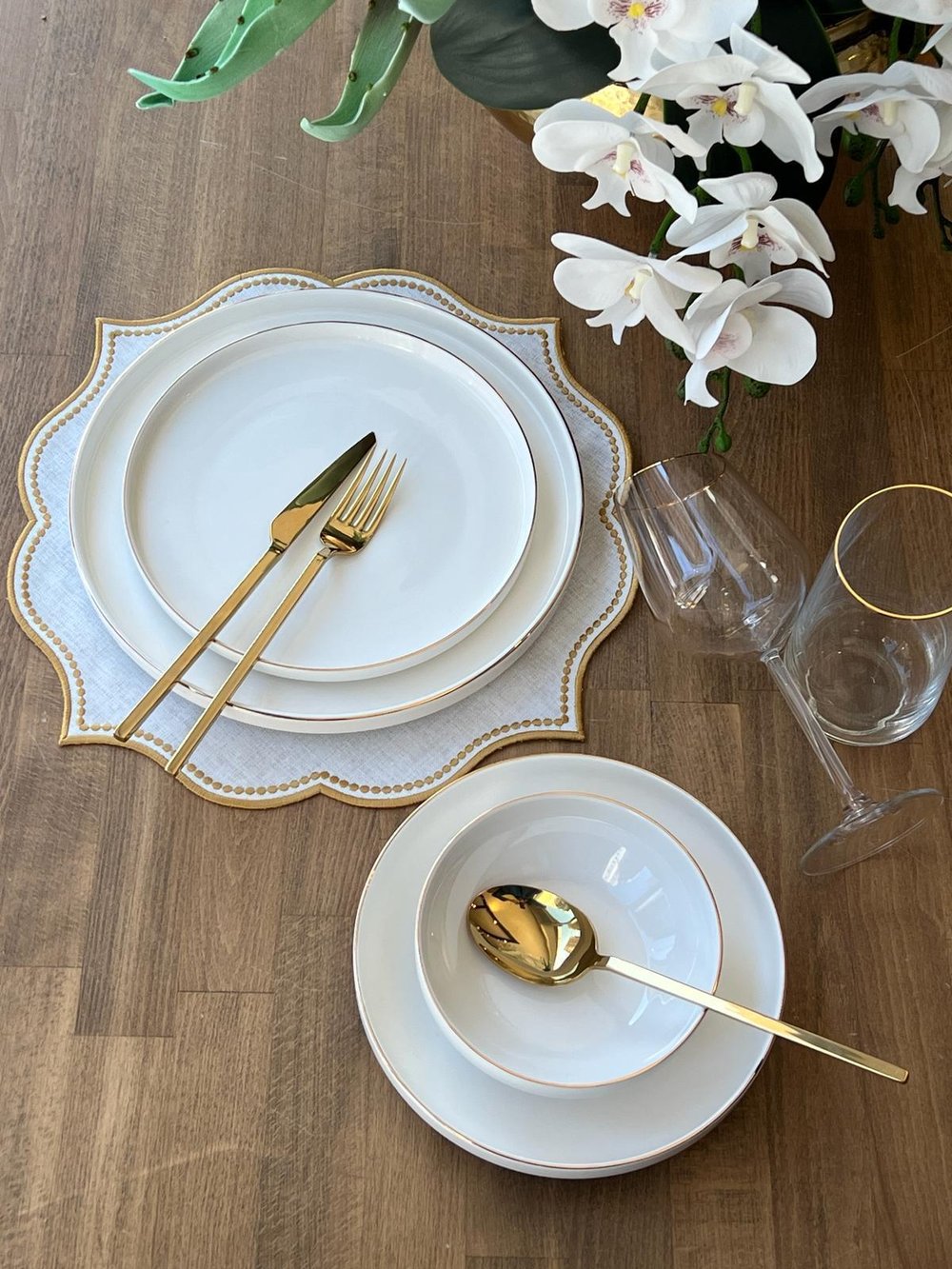 Yemek Takımı Modern Gold 24 Parça 6 Kişilik