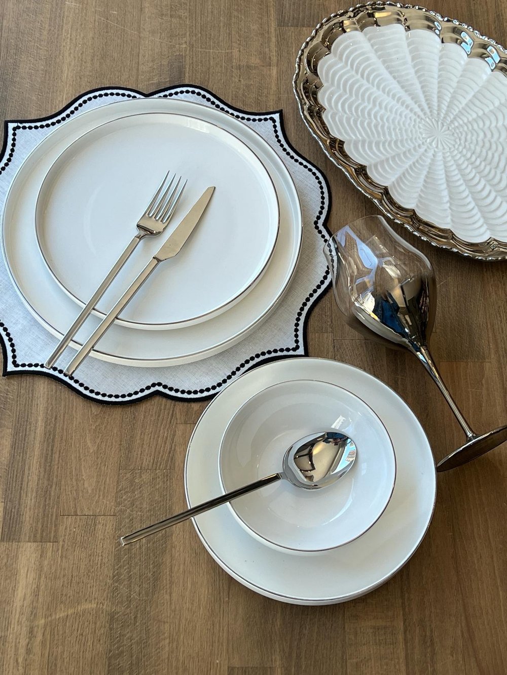 Yemek Takımı Modern Silver 24 Parça 6 Kişilik