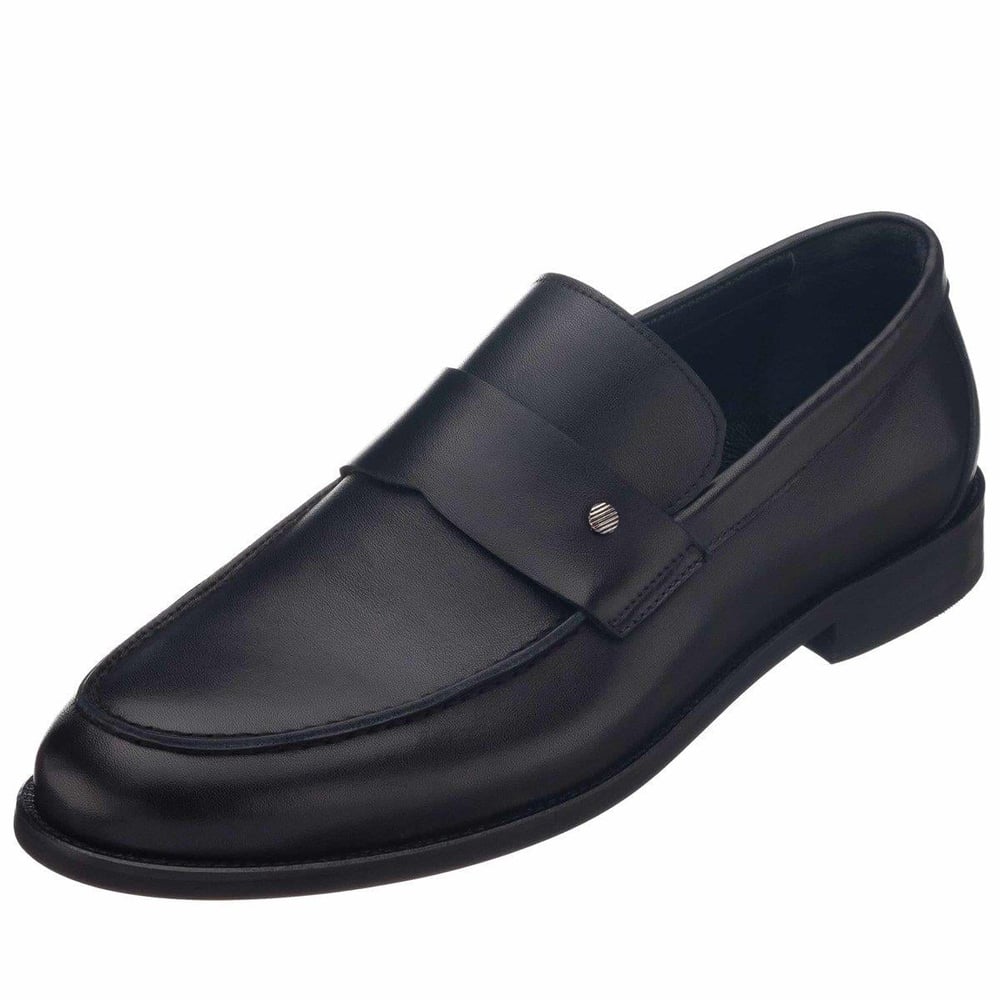 45 46 47 numara geniş taraklı siyah püsküllü erkek loafer ayakkabı KD0695