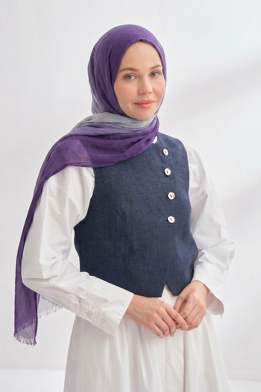 PURE COMFORT VİSKOZ ŞAL - GÜMÜŞ-MOR