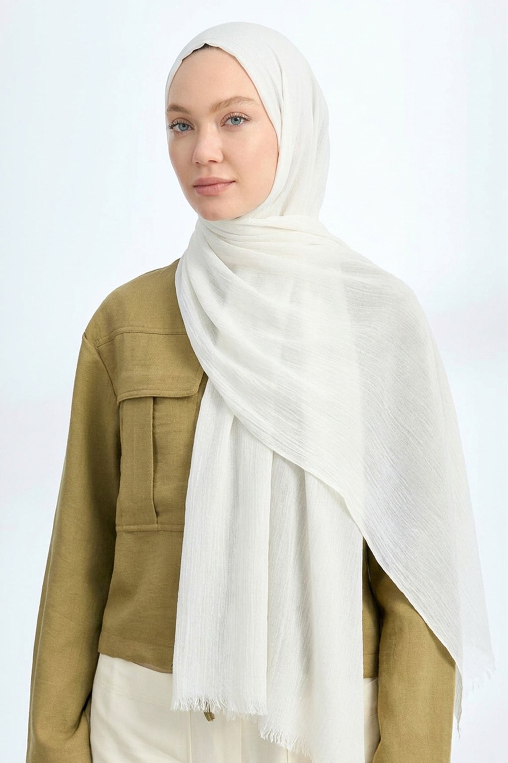  PURE COMFORT VİSKOZ ŞAL - KREM-EKRU