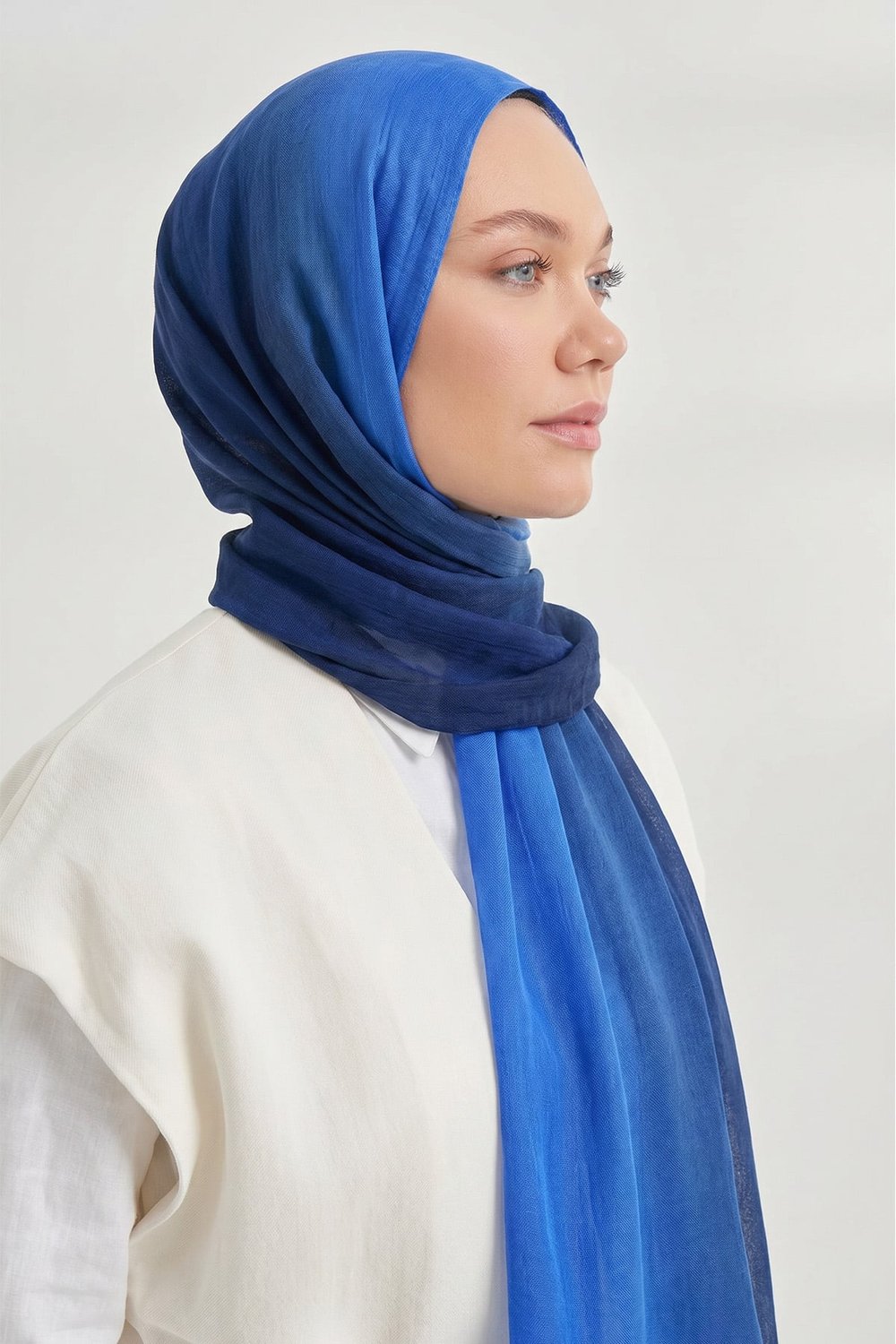  PURE COMFORT VİSKOZ ŞAL - LACİVERT-SAKS