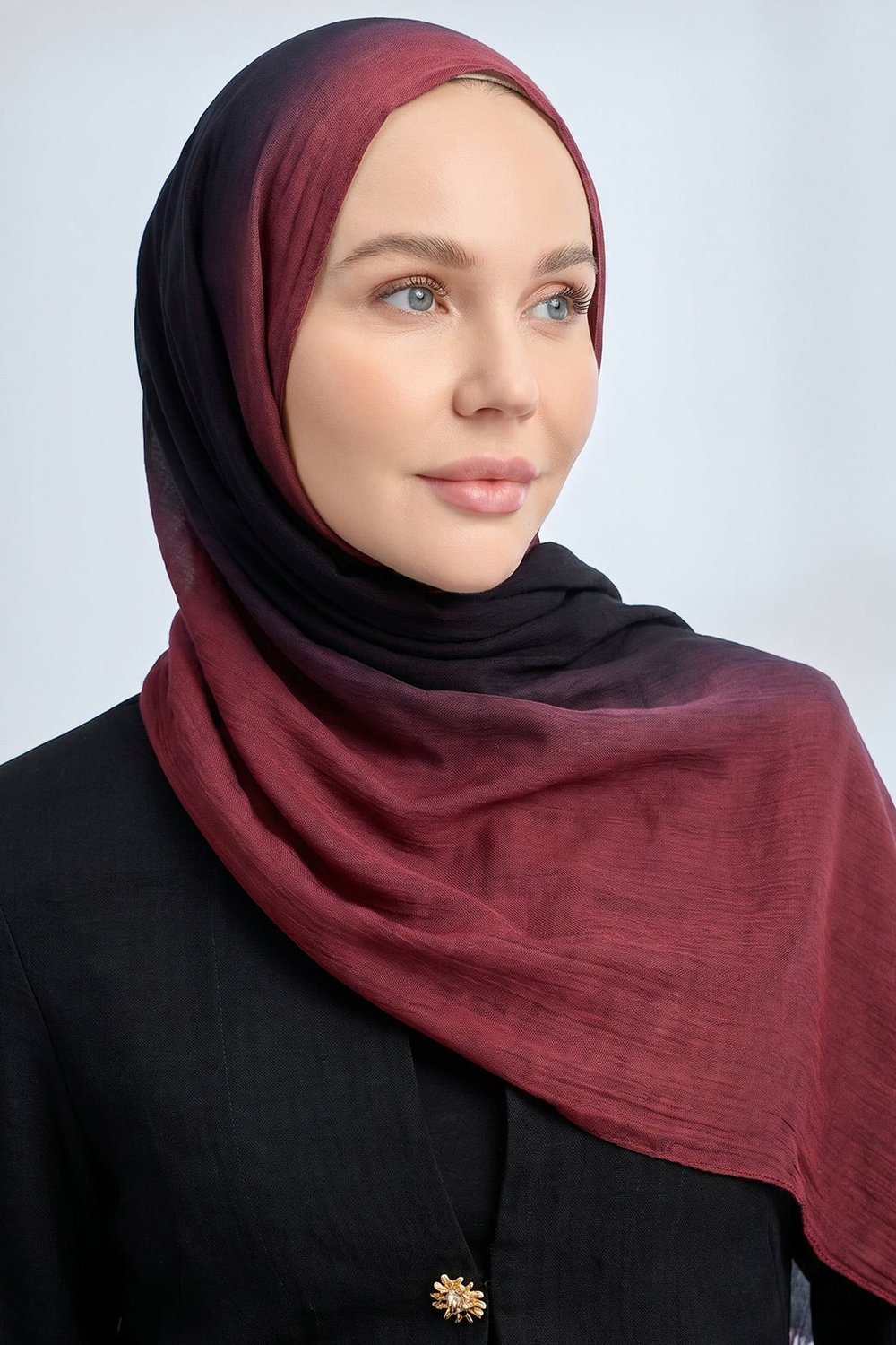  PURE COMFORT VİSKOZ ŞAL - SİYAH - BORDO