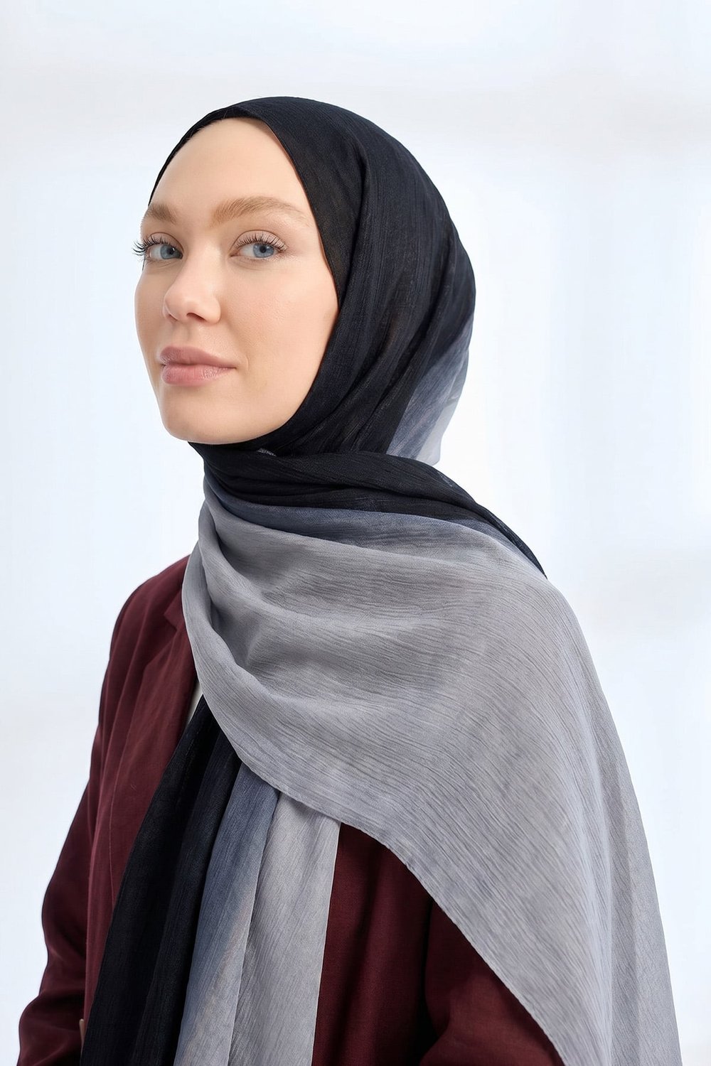  PURE COMFORT VİSKOZ ŞAL - SİYAH - GRİ