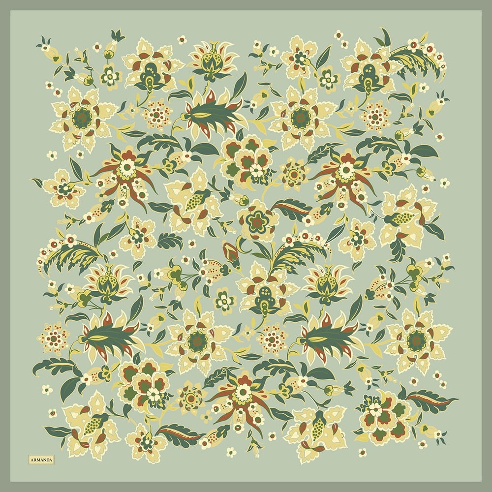 ANATOLIAN BLOOM DESEN THE TENCEL EDIT EŞARP - KETEN YEŞİLİ