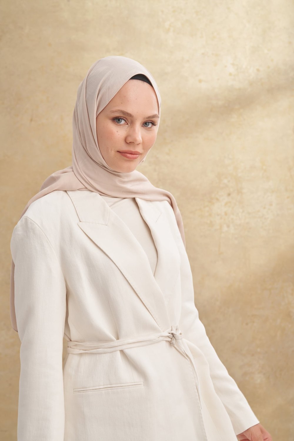 BAMBU BAROQ DESEN ŞAL - BEJ