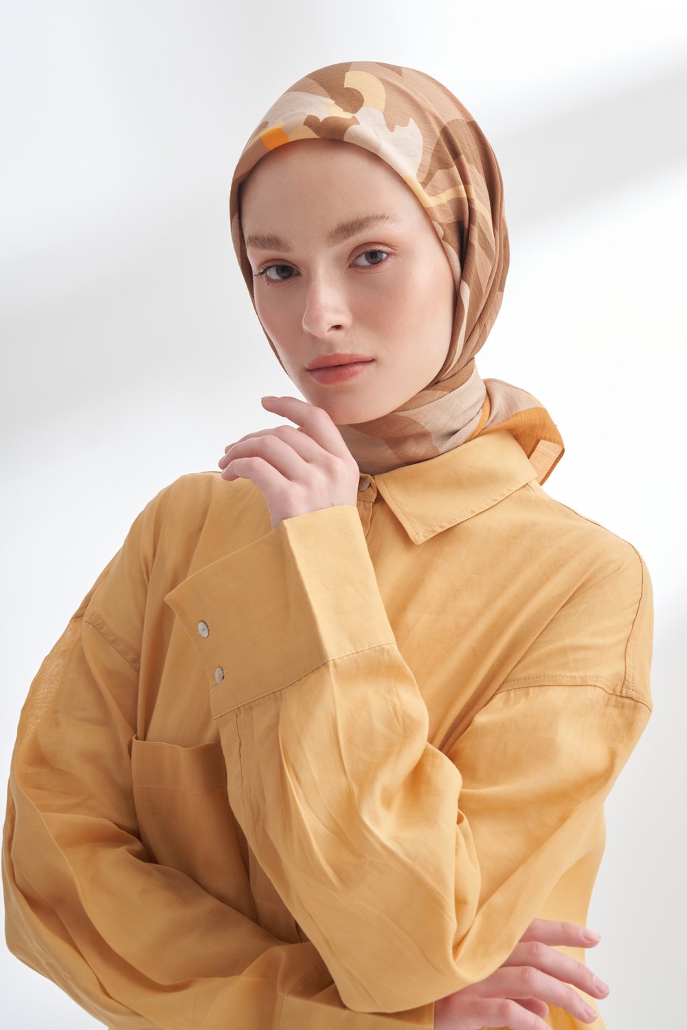 BLOOM FLOW DESEN THE TENCEL EDIT EŞARP - KARAMEL