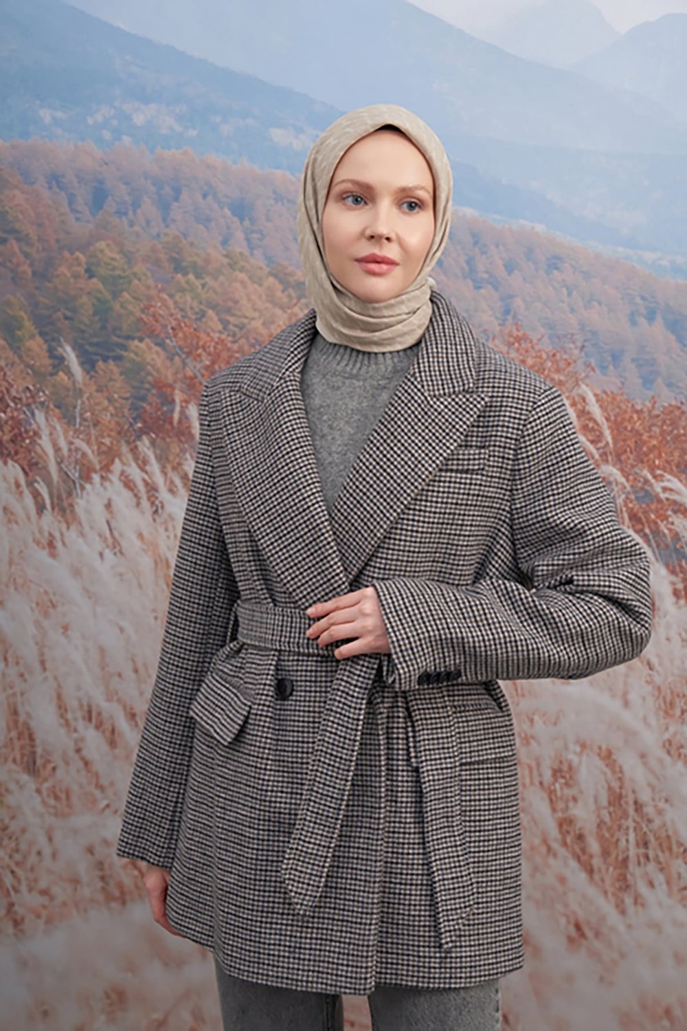COTTON MONOGRAM A DESEN EŞARP - TAŞ