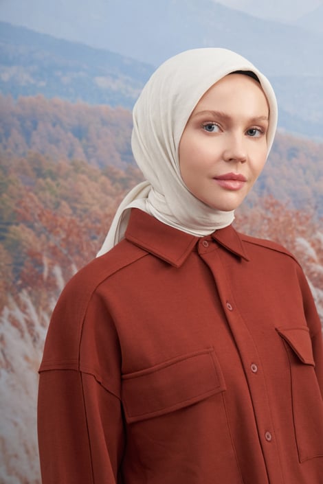COTTON MONOGRAM EŞARP - KREM