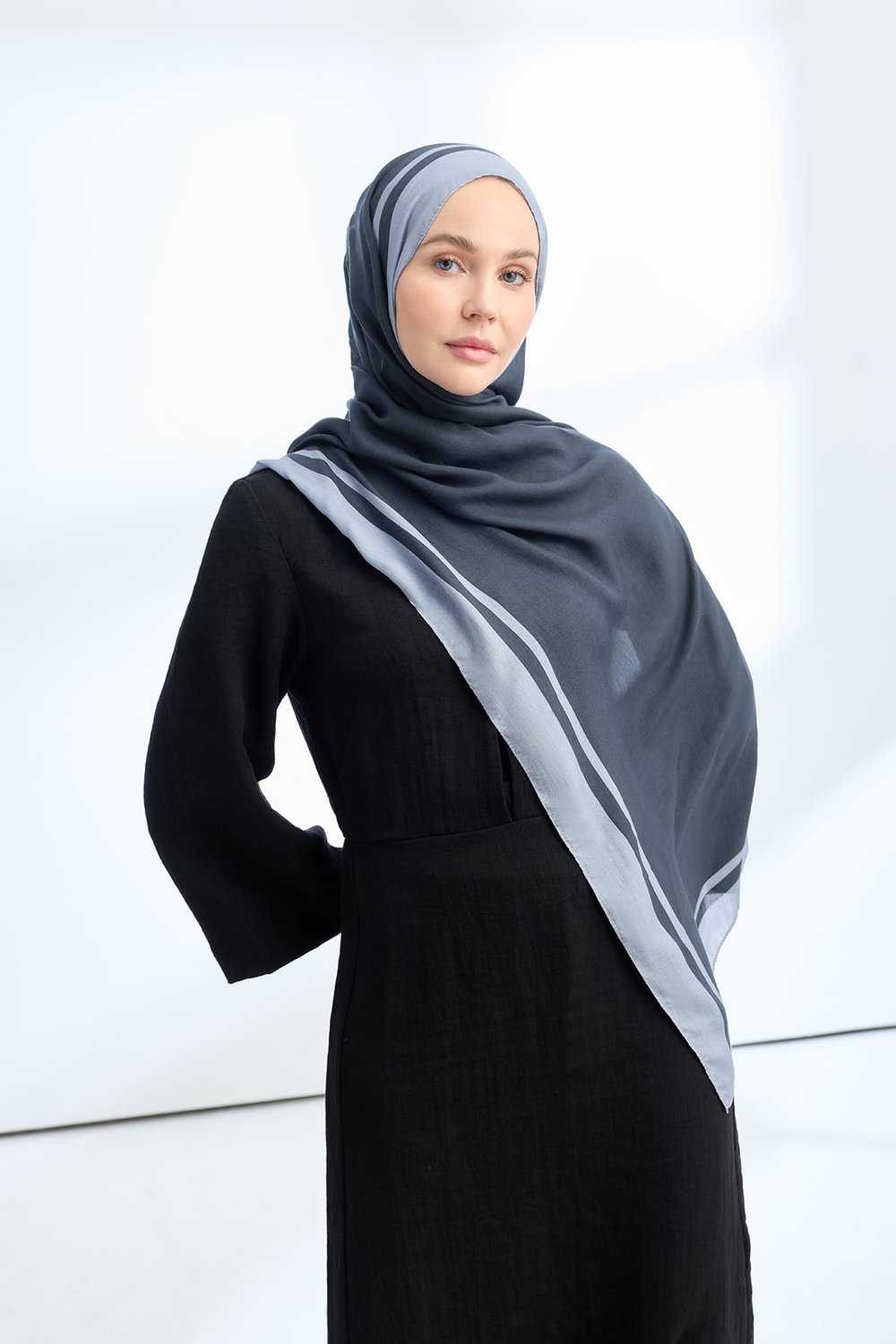ELEGANT HARMONY FRAME DESEN ŞAL - ANTRASİT