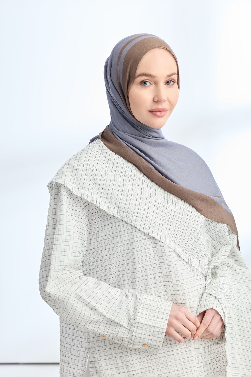 ELEGANT HARMONY FRAME DESEN ŞAL - HAVACI MAVİ