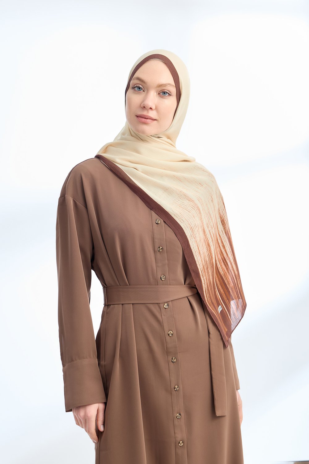 ELEGANT HARMONY LINORA DESEN ŞAL  - KAHVE