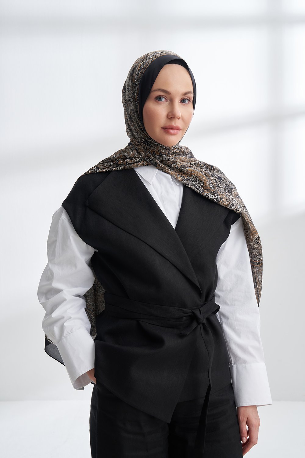ETHNIC VUAL VINTAGE DESEN ŞAL - SİYAH - ALTIN