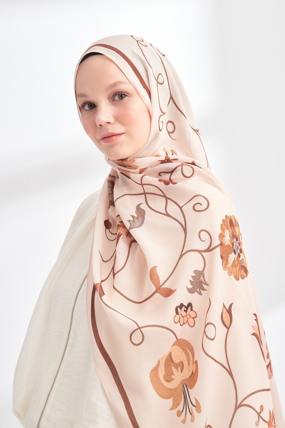 FLORAL ARCHIVE FIORA DESEN ŞAL - EKRU