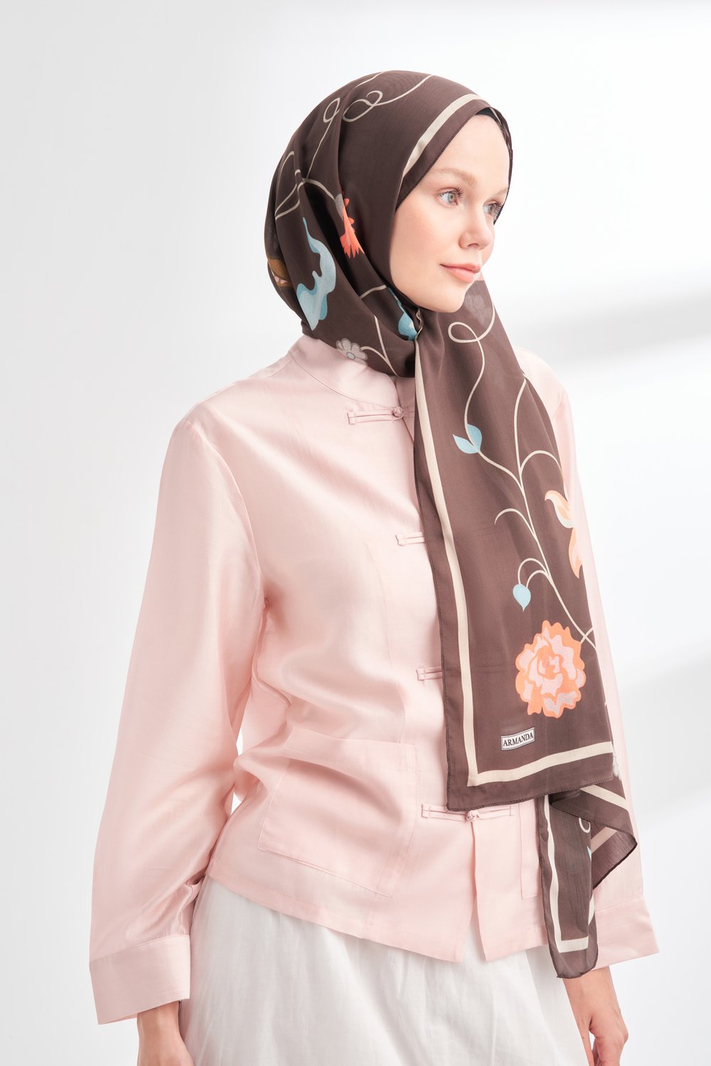 FLORAL ARCHIVE FIORA DESEN ŞAL - KAHVE - BEJ
