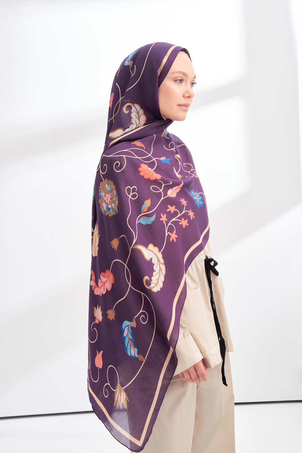 FLORAL ARCHIVE FIORA DESEN ŞAL - MOR