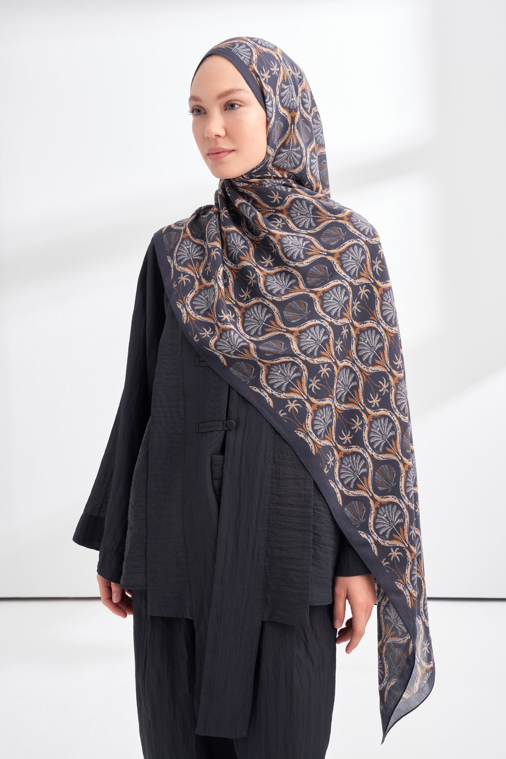 FLORAL ARCHIVE GROVE DESEN ŞAL - LACİVERT