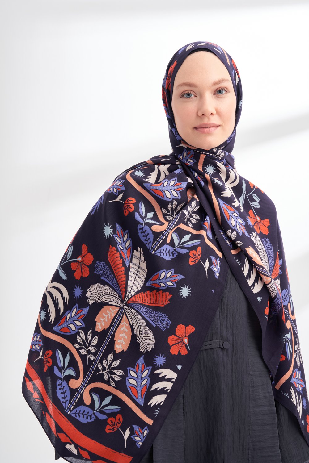 FLORAL ARCHIVE PALMERA DESEN ŞAL - VİZON