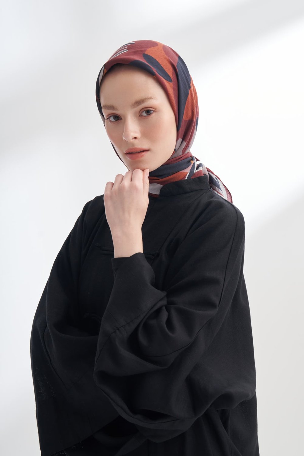 FLORAL MUSE DESEN THE TENCEL EDIT EŞARP - BORDO