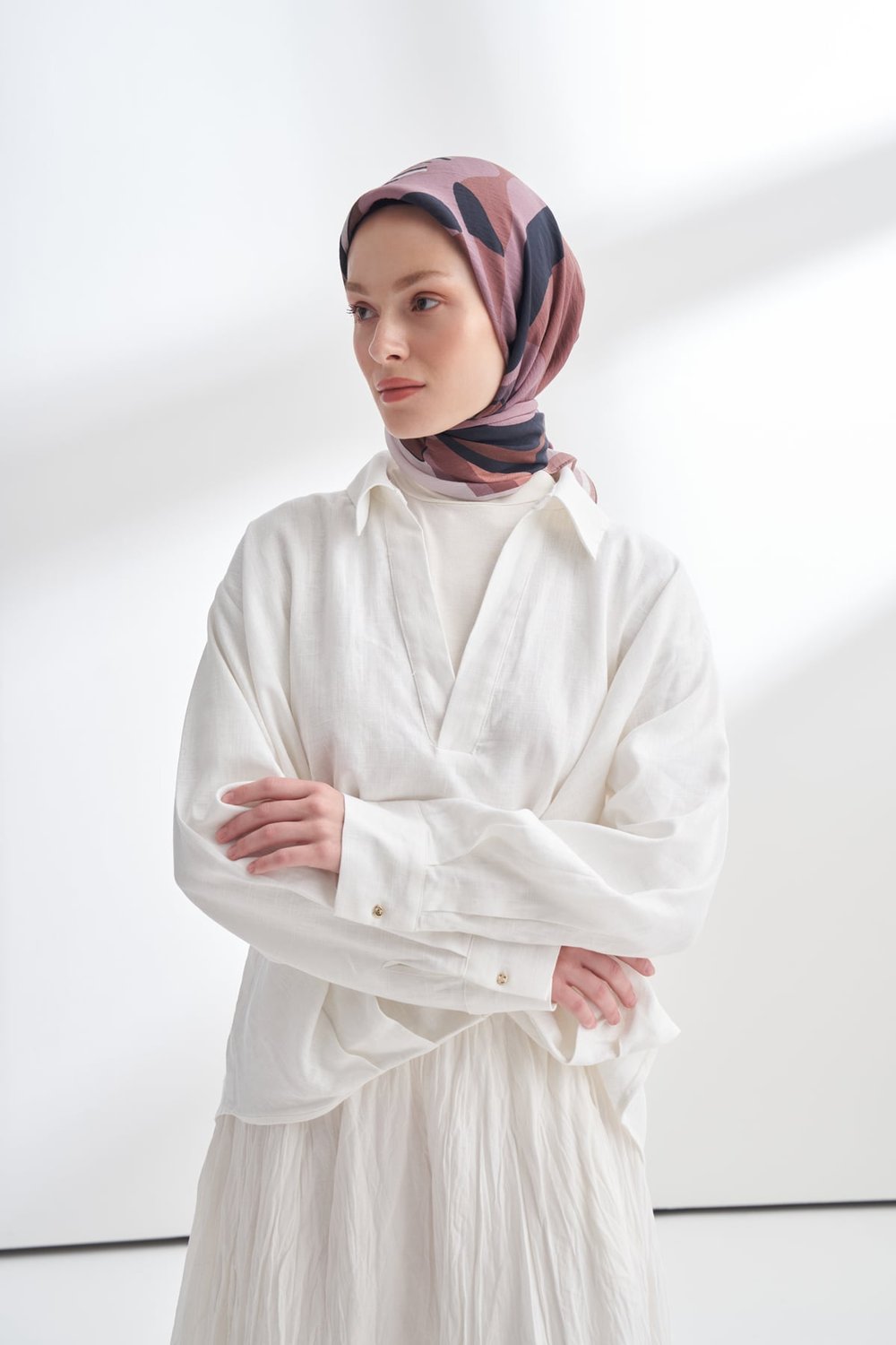 FLORAL MUSE DESEN THE TENCEL EDIT EŞARP - MAT PUDRA