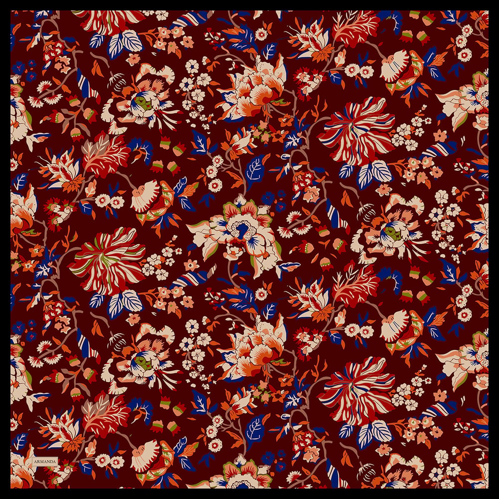 GARDEN MELODY DESEN THE TENCEL EDIT EŞARP - BORDO