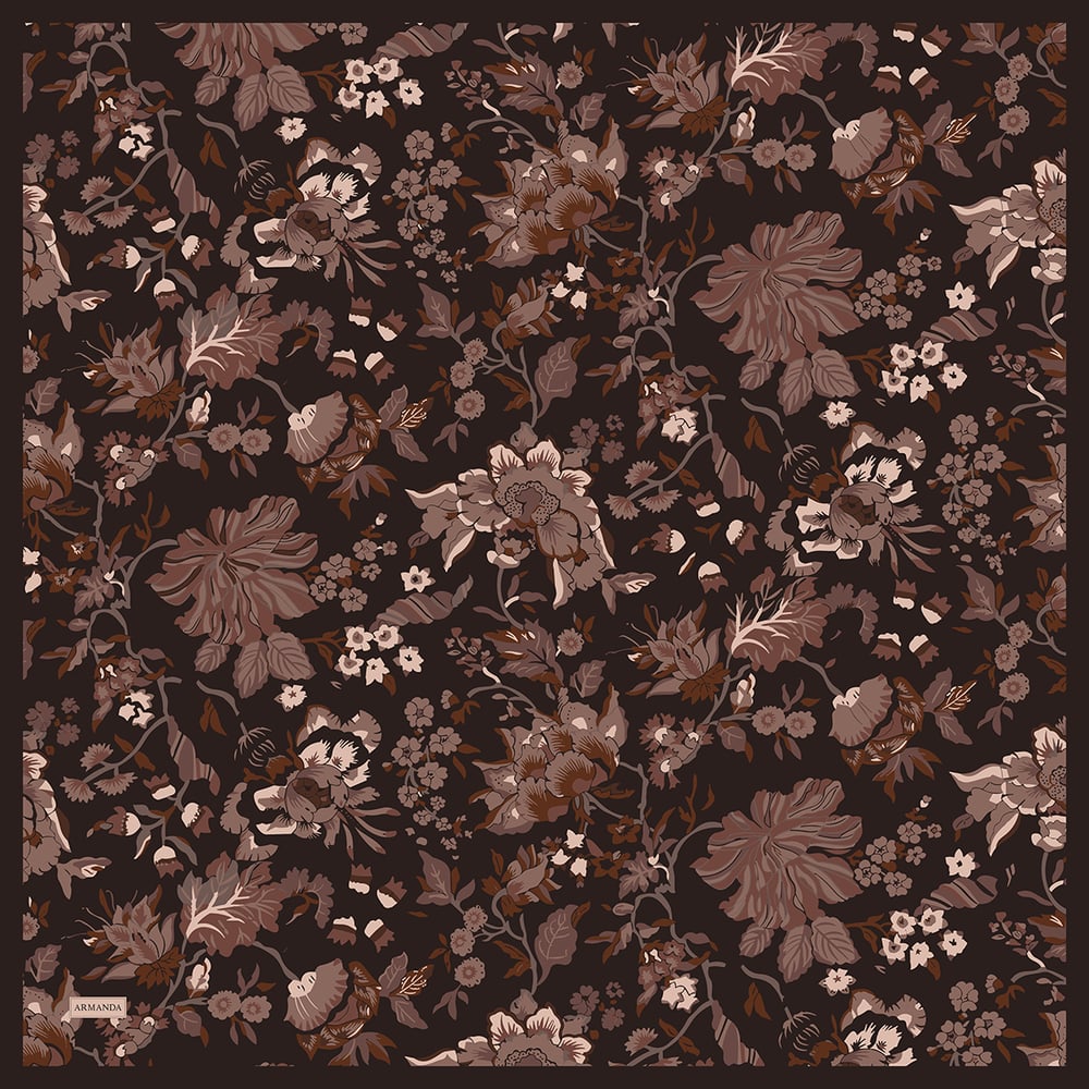 GARDEN MELODY DESEN THE TENCEL EDIT EŞARP - ACI KAHVE