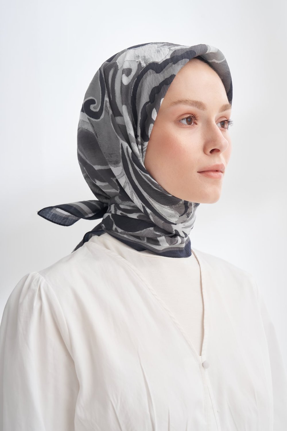 HERITAGE DESEN THE TENCEL EDIT EŞARP  - SİYAH - GRİ