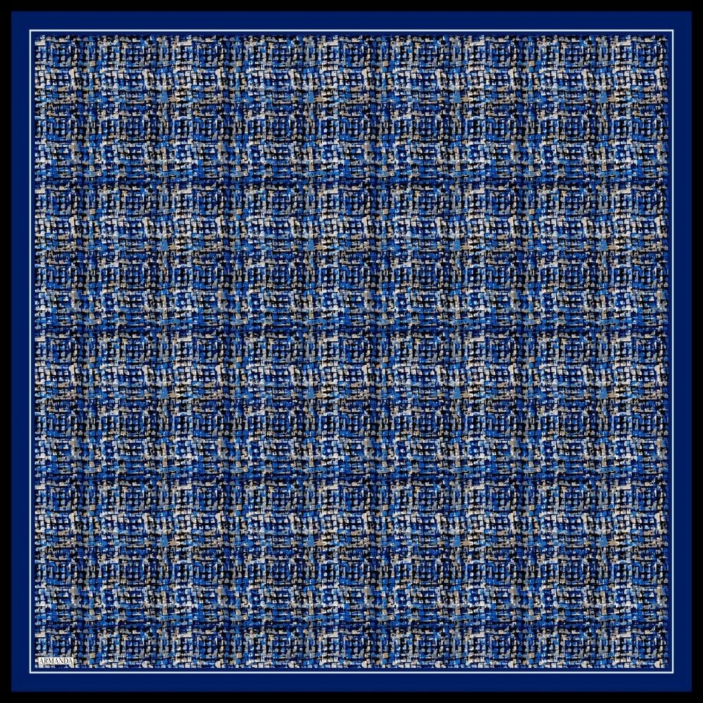 KAIA DESEN TWILL İPEK EŞARP - SAKS