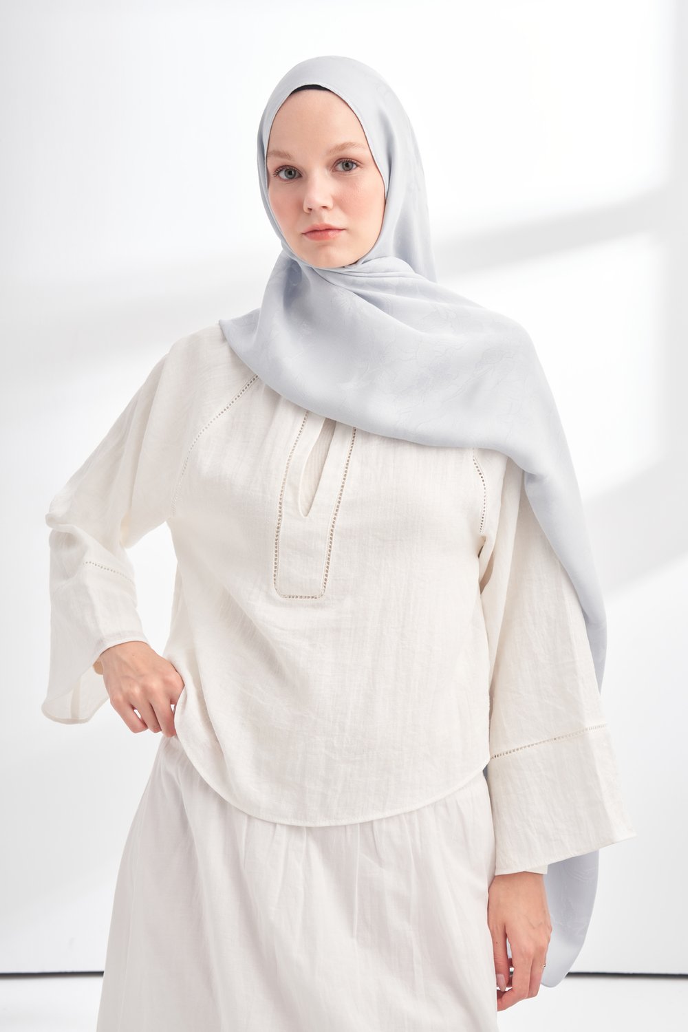 MAREN DESEN FLOŞ VİSKON ŞAL - GRİ