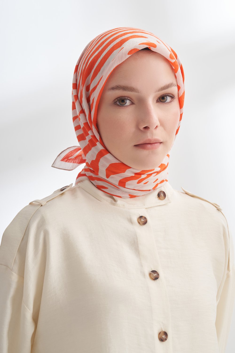 NOMADIC LINES DESEN THE TENCEL EDIT EŞARP  - TAŞ - ORANGE